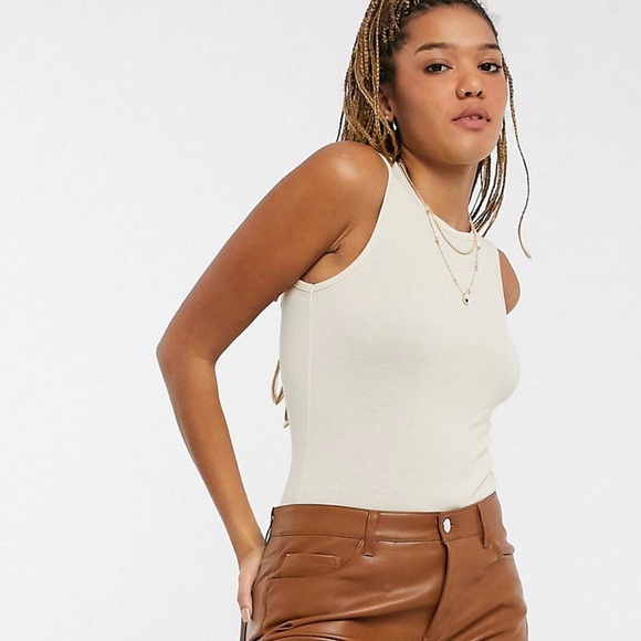 ASOS Nude Racerback Bodysuit - Picture 2 of 2